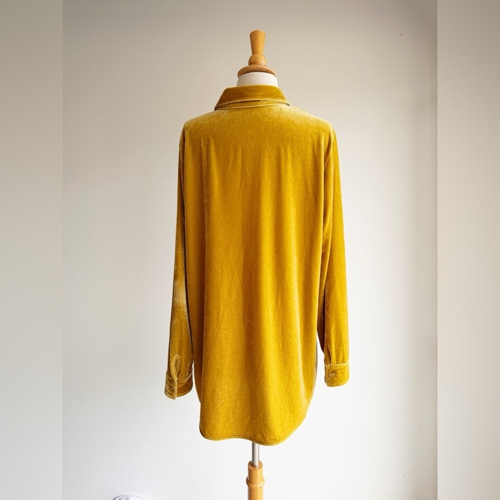 Soft Surroundings Amber Velvet Ribbed Boyfriend Tunic Shirt | Size L - Picture 4 of 6